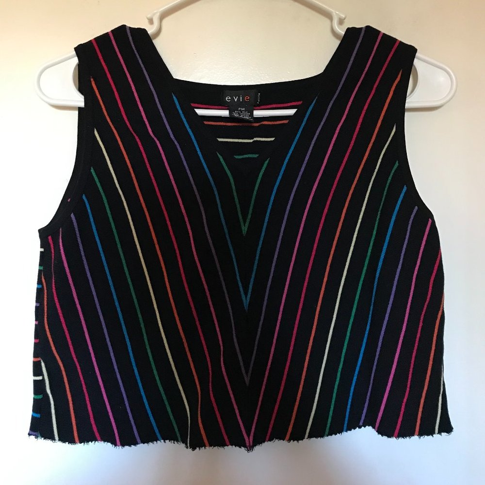 RAINBOW V-NECK CROP TOP
